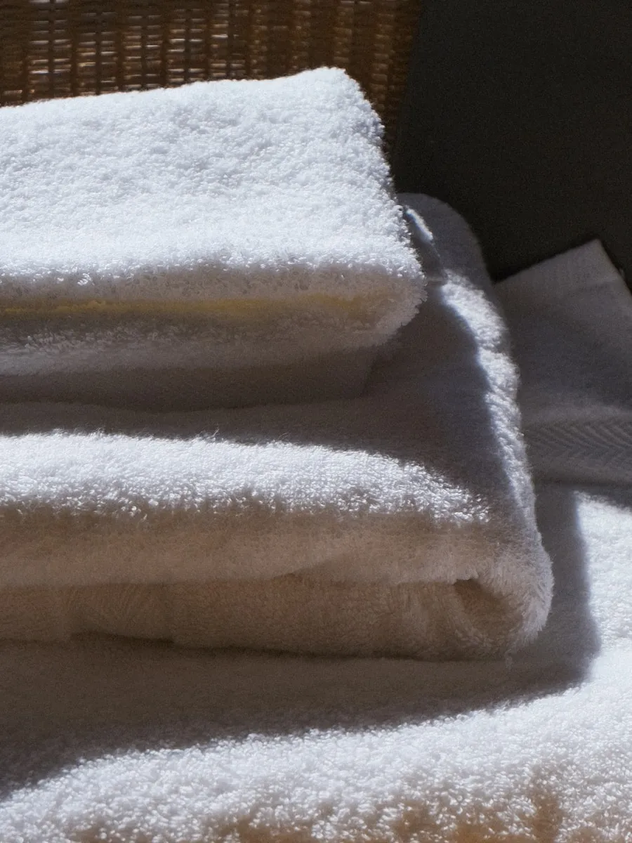 A stack of folded white towels